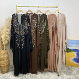 Women's Arabian Polyester Full Sleeve Embroidery Casual Abaya