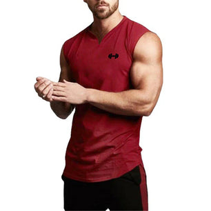 Men's Cotton Sleeveless Pullover Closure Sportswear T-Shirt