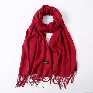 Women's Acrylic Neck Wrap Solid Pattern Trendy Elegant Scarf