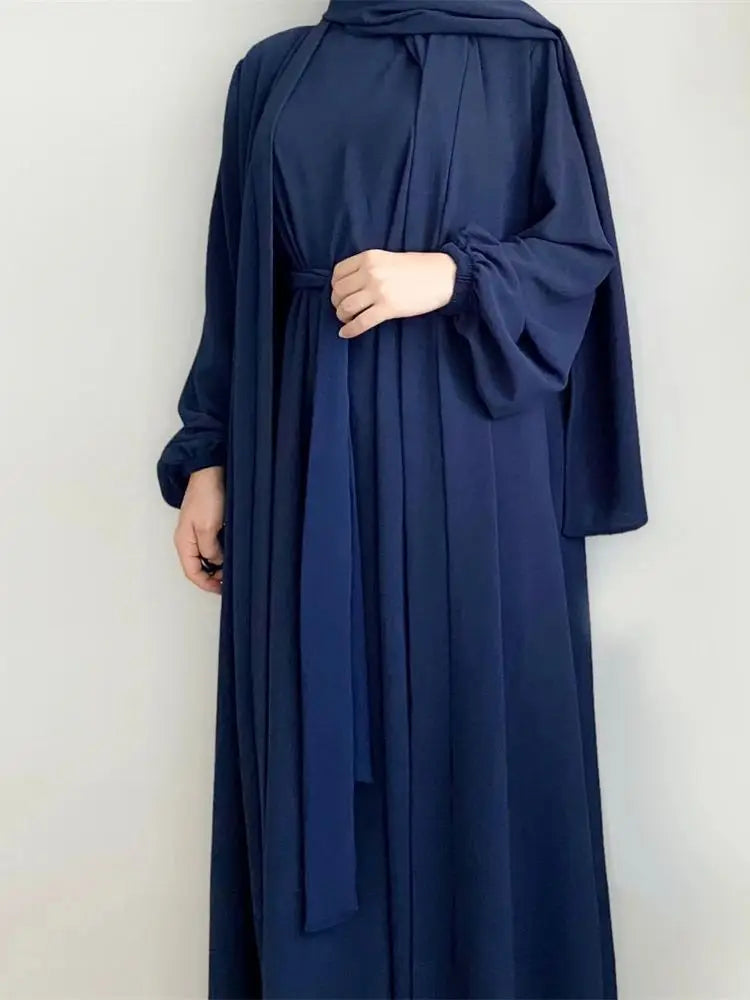 Women's Arabian Polyester Full Sleeve Solid Pattern Casual Abaya