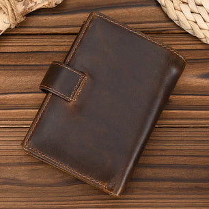 Men's Genuine Leather Solid Pattern Card Holder Vintage Wallet