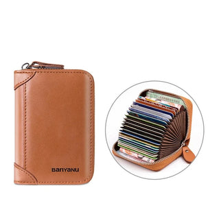 Men's Genuine Leather Letter Pattern Card Holder Trendy Wallets