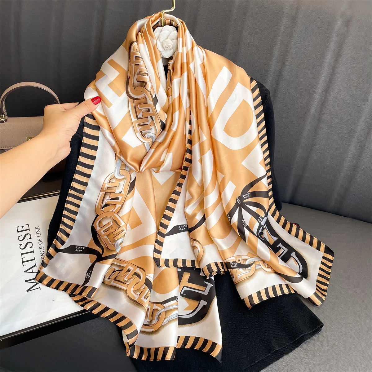 Women's Silk Neck Wrap Printed Pattern Trendy Beach Scarves