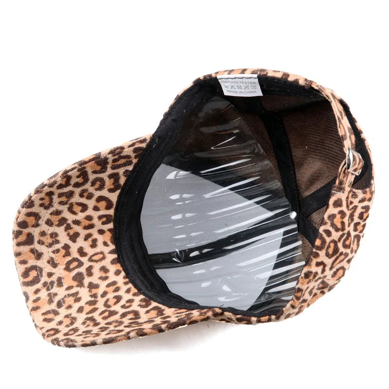 Women's Cotton Leopard Pattern Casual Wear Winter Baseball Hat