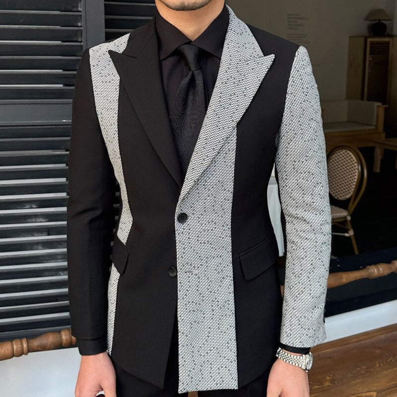 Men's Polyester Long Sleeve Single Breasted Slim Fit Wedding Suit