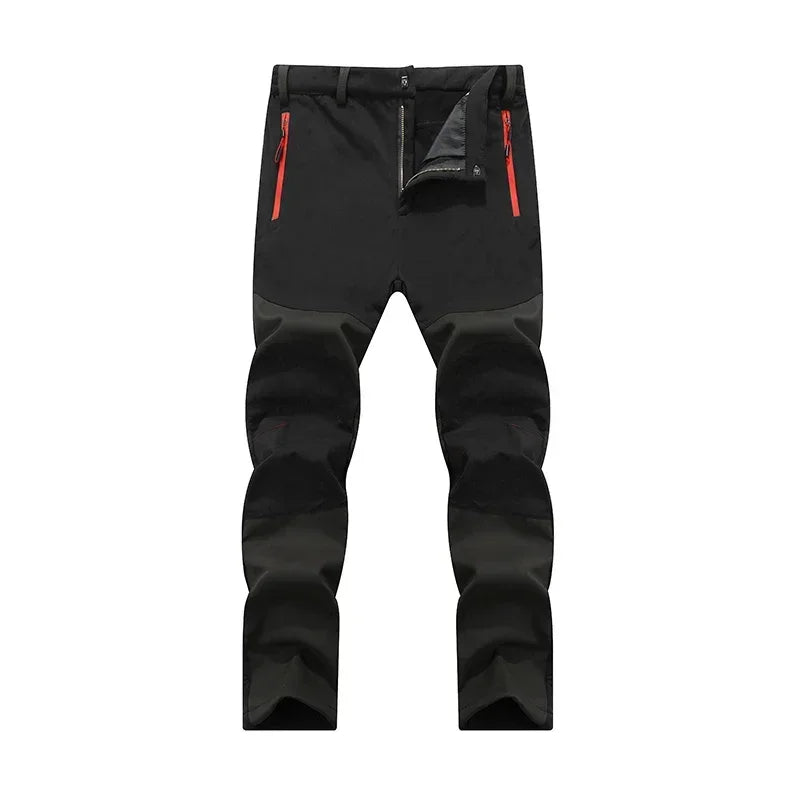 Men's Polyester Mid Waist Zipper Fly Closure Windproof Trousers