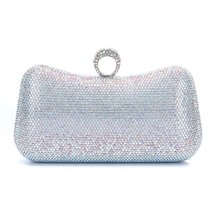 Women's Metallic Hasp Closure Sequined Bridal Wedding Clutch