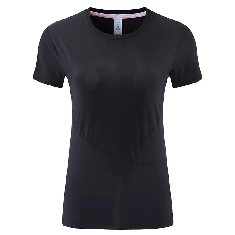 Women's Nylon O-Neck Short Sleeves Breathable Yoga Workout Top