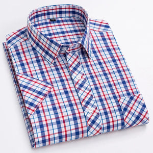 Men's Cotton Turn-Down Collar Short Sleeves Casual Wear Shirts
