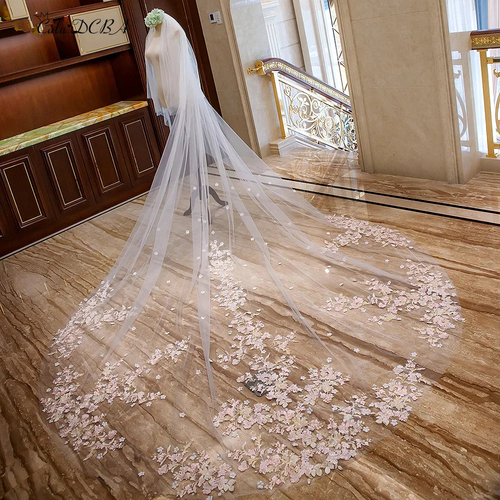 Women's Polyester Lace Edge Two-Layer Cathedral Wedding Veils