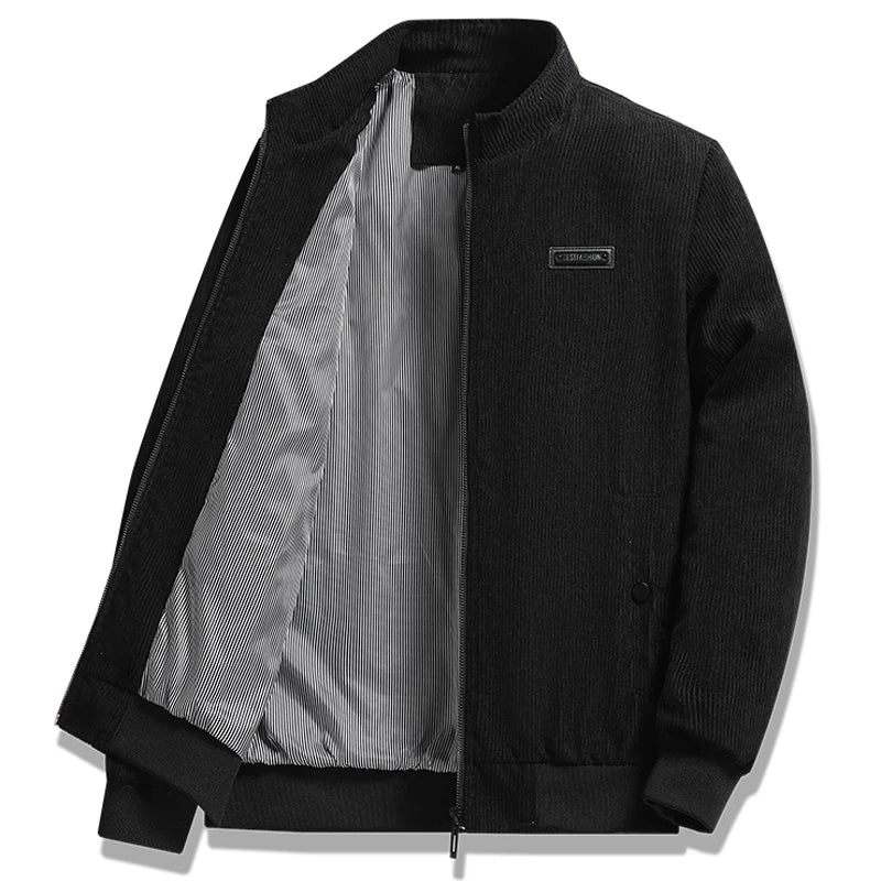 Men's Polyester Stand Collar Long Sleeves Windbreaker Jacket