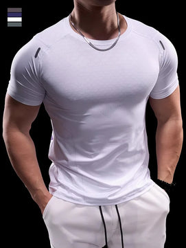 Men's Polyester Short Sleeve Pullover Closure Sportswear T-Shirt