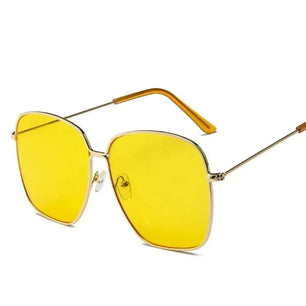 Women's Alloy Frame Acrylic Lens Square Shaped UV400 Sunglasses