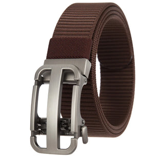 Men's Canvas Automatic Buckle Breathable Solid Pattern Belts