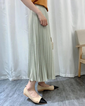 Women's Cotton High Waist Pleated Pattern Casual Wear Skirts