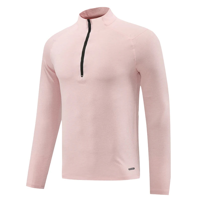 Men's Microfiber Long Sleeves Breathable Gym Solid Pattern Shirt