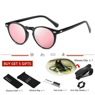 Women's Acetate Frame TAC Lens Round Shape Polarized Sunglasses