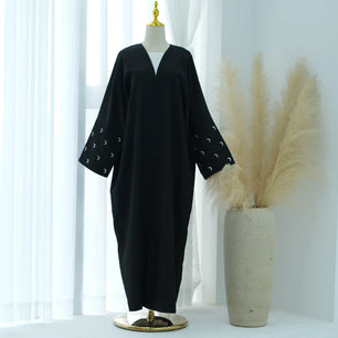 Women's Arabian Polyester Full Sleeve Solid Pattern Casual Abaya