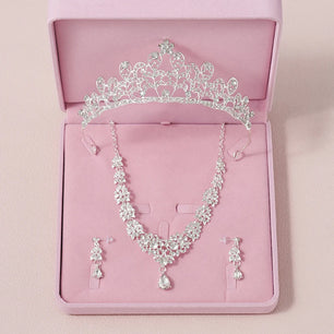 Women's Zinc Alloy Water Drop Bridal Wedding Crown Jewelry Sets