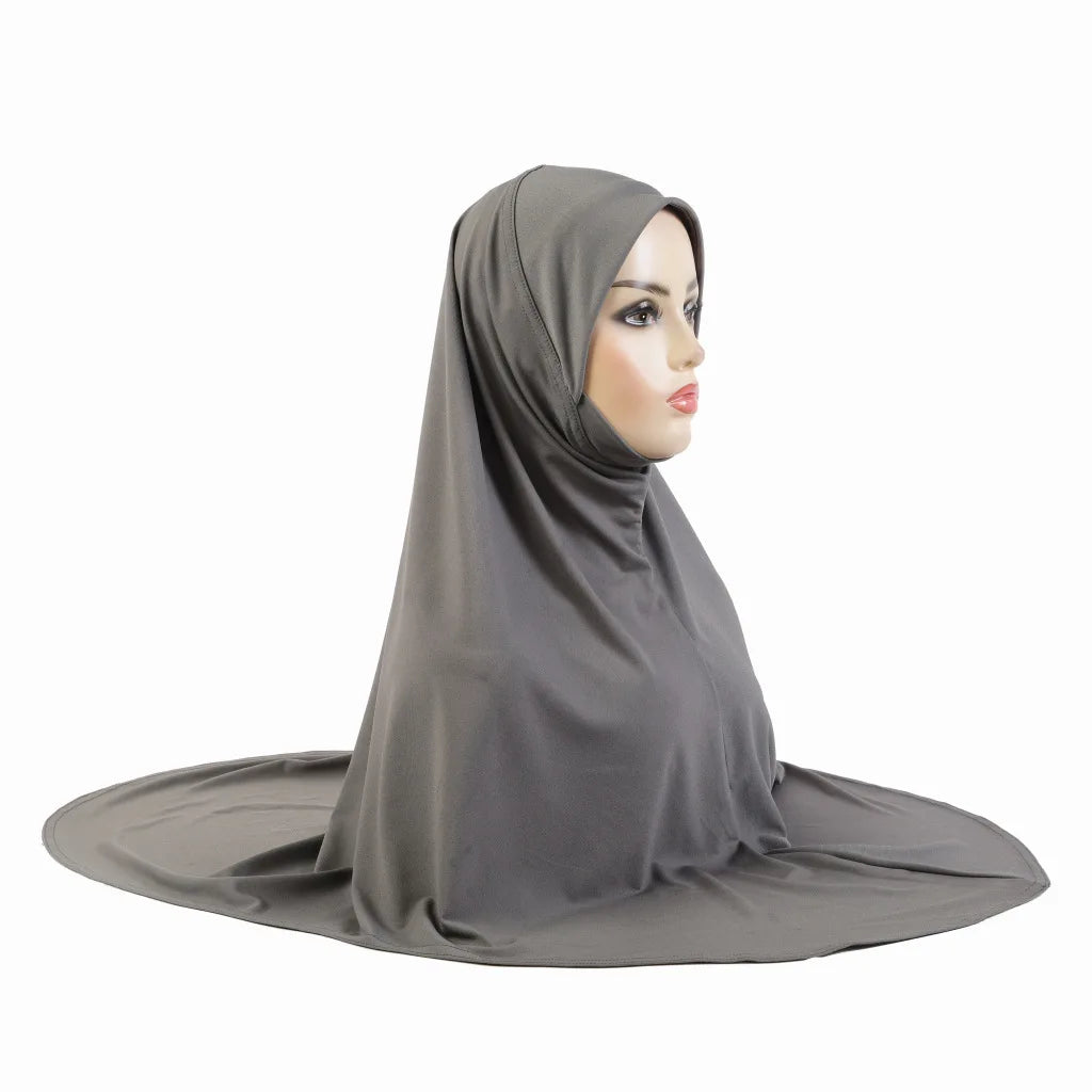 Women's Arabian Polyester Head Wrap Solid Pattern Elegant Hijabs