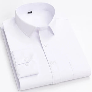 Men's Cotton Turn-Down Collar Long Sleeve Single Breasted Shirt