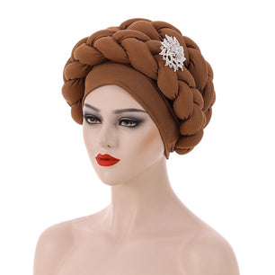 Women's Arabian Polyester Headwear Solid Pattern Casual Hijabs