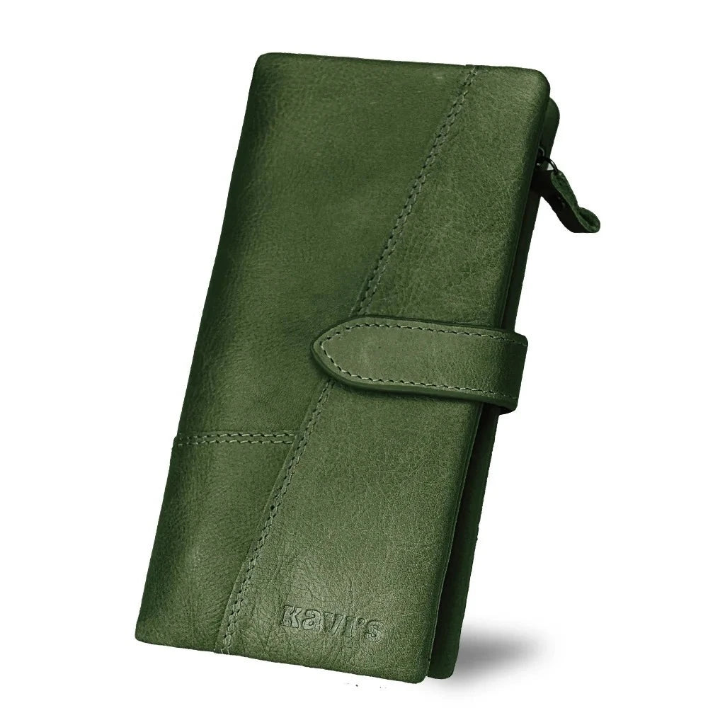 Men's Genuine Leather Zipper Hasp Card Holder Trendy Wallets