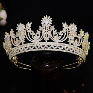 Women's Copper Water Drop Pattern Tiaras Bridal Wedding Crown