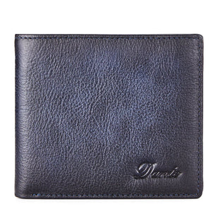 Men's Genuine Leather Letter Pattern Vertical Card Holder Wallet