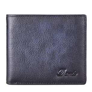 Men's Genuine Leather Letter Pattern Vertical Trendy Wallet