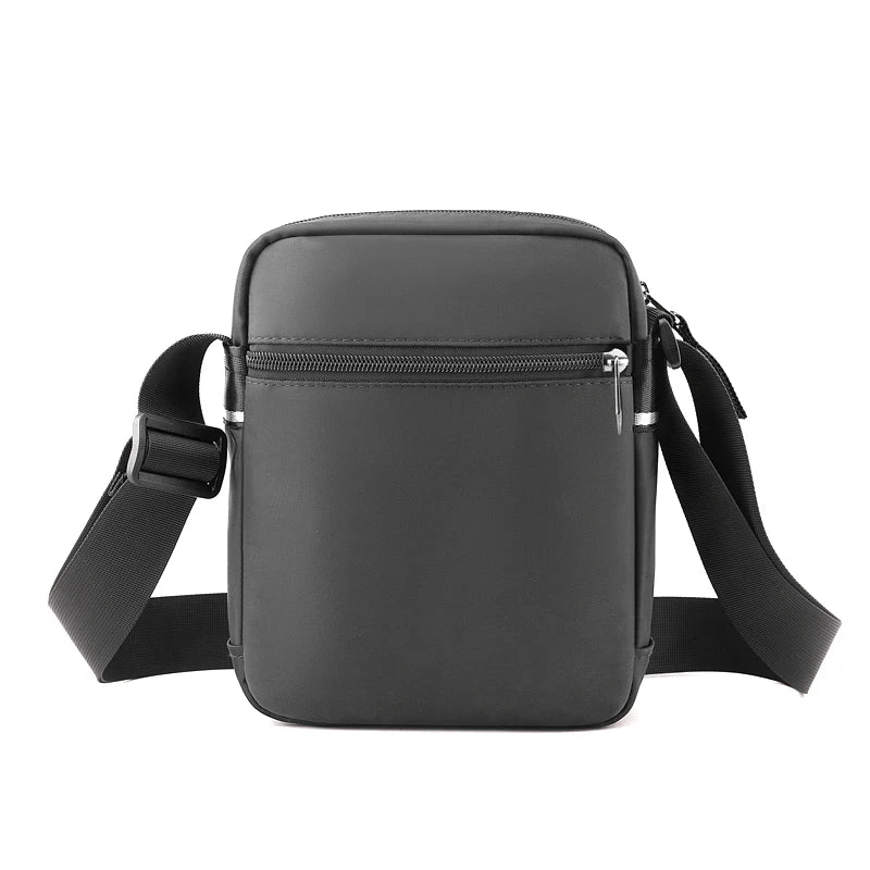 Men's Nylon Zipper Closure Silt Pocket Crossbody Shoulder Bag