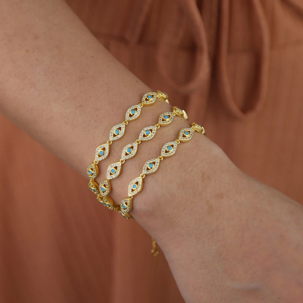 Women's Copper Cubic Zirconia Geometric Pattern Classic Bracelet