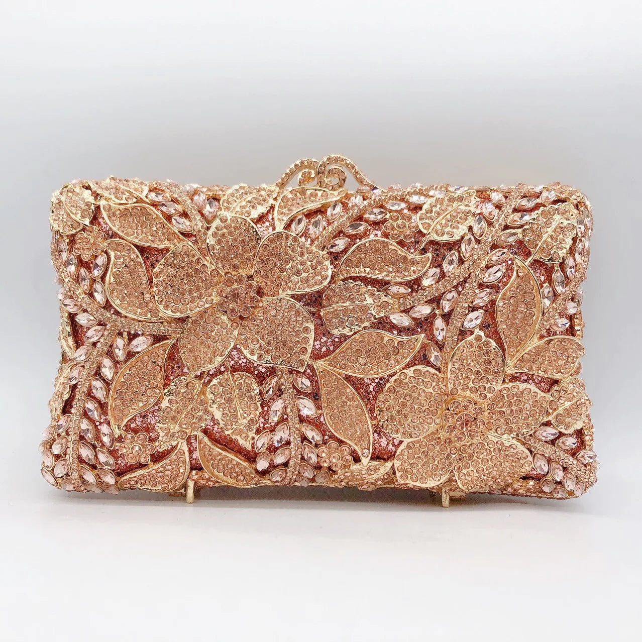 Women's Metallic Hasp Closure Floral Pattern Wedding Clutch