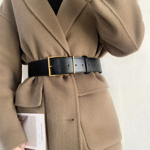 Women's PU Pin Buckle Closure Solid Pattern Vintage Strap Belts