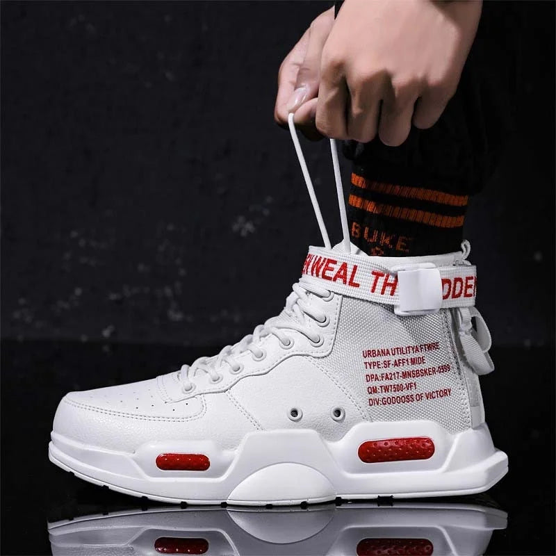 Men's Cotton Round Toe Lace-Up Closure Running Sports Sneakers