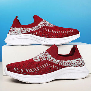Women's Mesh Round Toe Slip-On Closure Breathable Sport Sneakers