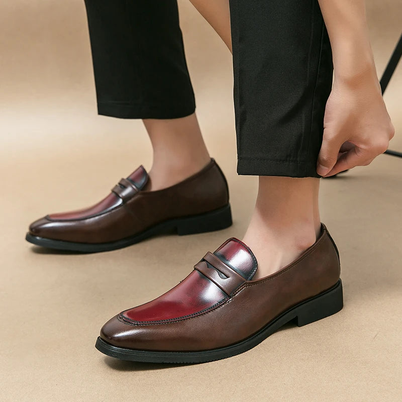 Men's Microfiber Square Toe Slip-On Closure Formal Wedding Shoes