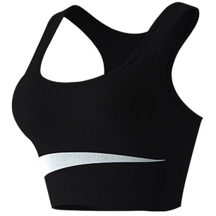 Women's Polyester O-Neck Sleeveless Shockproof Yoga Workout Top