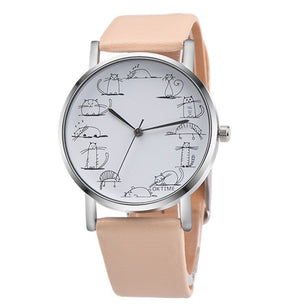 Women's Alloy Buckle Clasp Round Shape Waterproof Quartz Watch