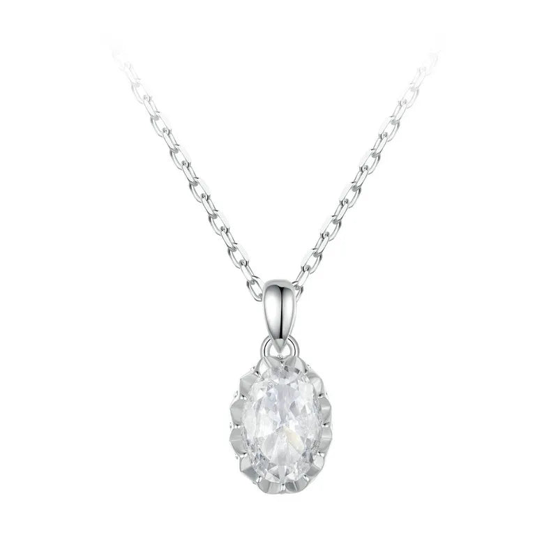 Women's 100% 925 Sterling Silver Moissanite Link Chain Necklace