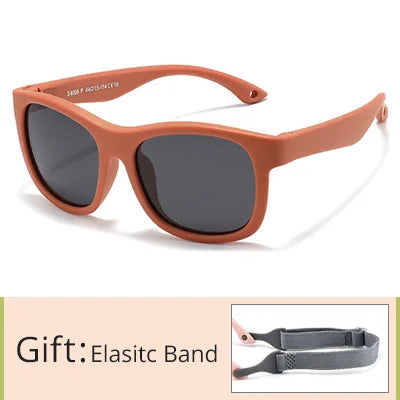 Kid's Acetate Frame Polycarbonate Lens Square Shaped Sunglasses