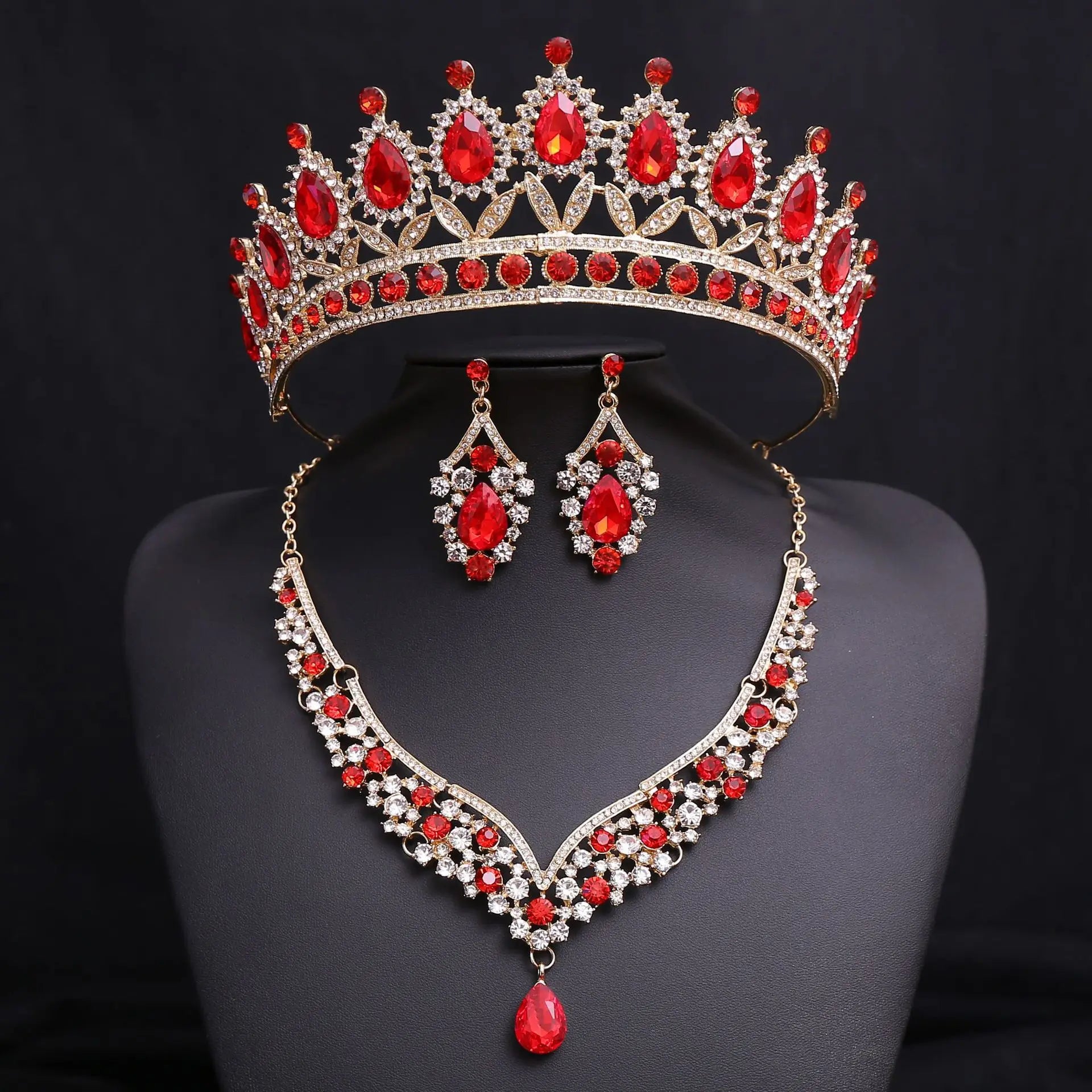 Women's Zinc Alloy Geometric Bridal Wedding Crown Jewelry Sets