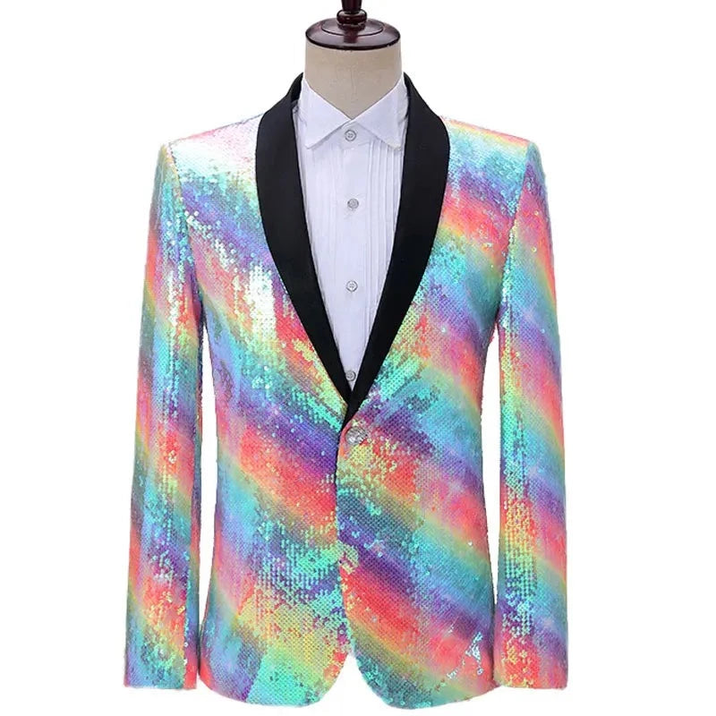 Men's Polyester Full Sleeve Single Button Closure Wedding Blazer