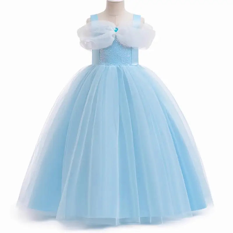 Kid's Girl Polyester Square-Neck Sleeveless Pleated Party Dress