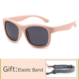 Kid's Acetate Frame Polycarbonate Lens Square Shaped Sunglasses