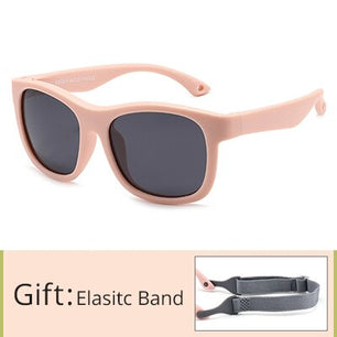 Kid's Acetate Frame Square Shape Polarized Flexible Sunglasses