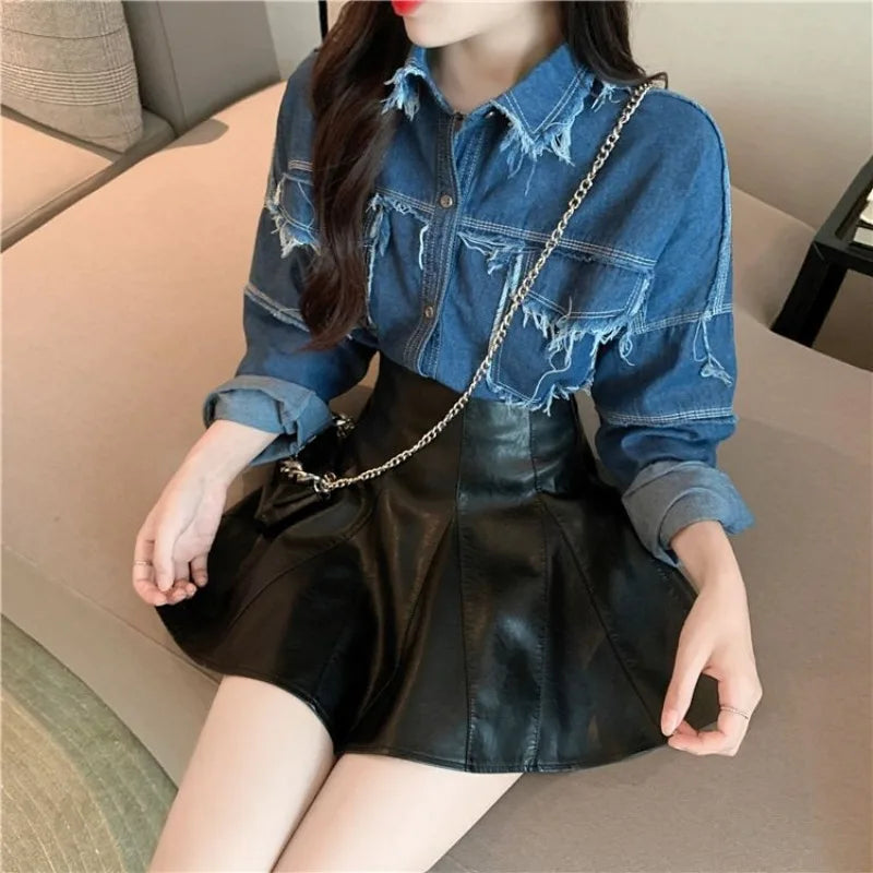 Women's Polyester High Waist Pleated Pattern Casual Wear Skirts