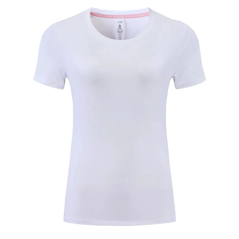 Women's Nylon O-Neck Short Sleeves Breathable Fitness Sport Tops