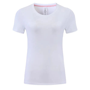 Women's Nylon O-Neck Short Sleeves Breathable Fitness Sport Tops