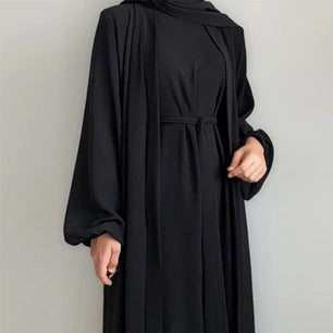 Women's Arabian Polyester Full Sleeve Solid Pattern Casual Abaya